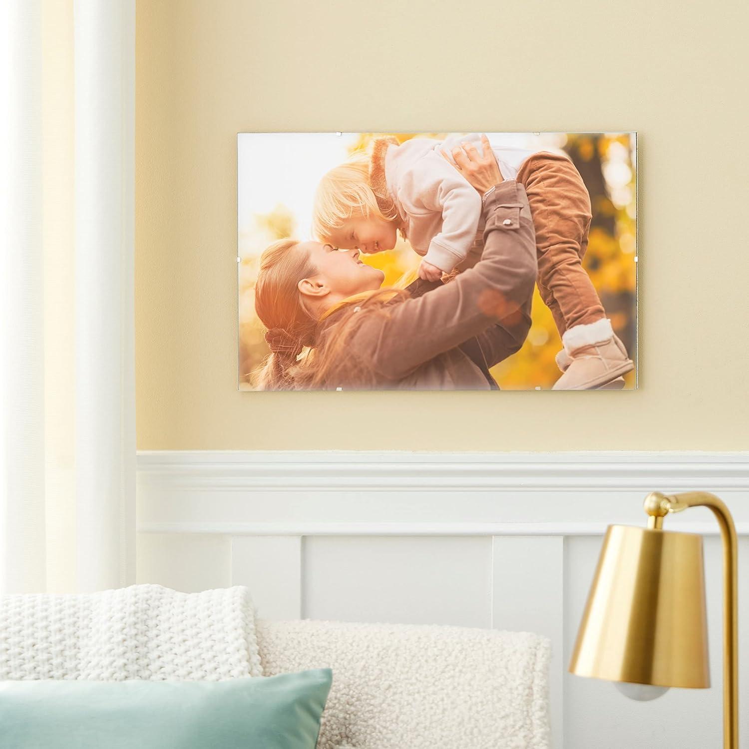 Clear Glass and Metal Clip Picture Frame 11" x 17"