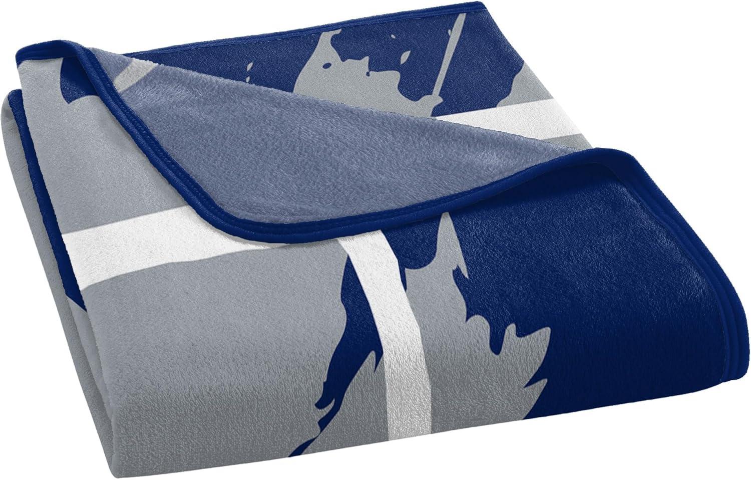 Tampa Bay Lightning Blue and Gray Micro Raschel Throw Blanket