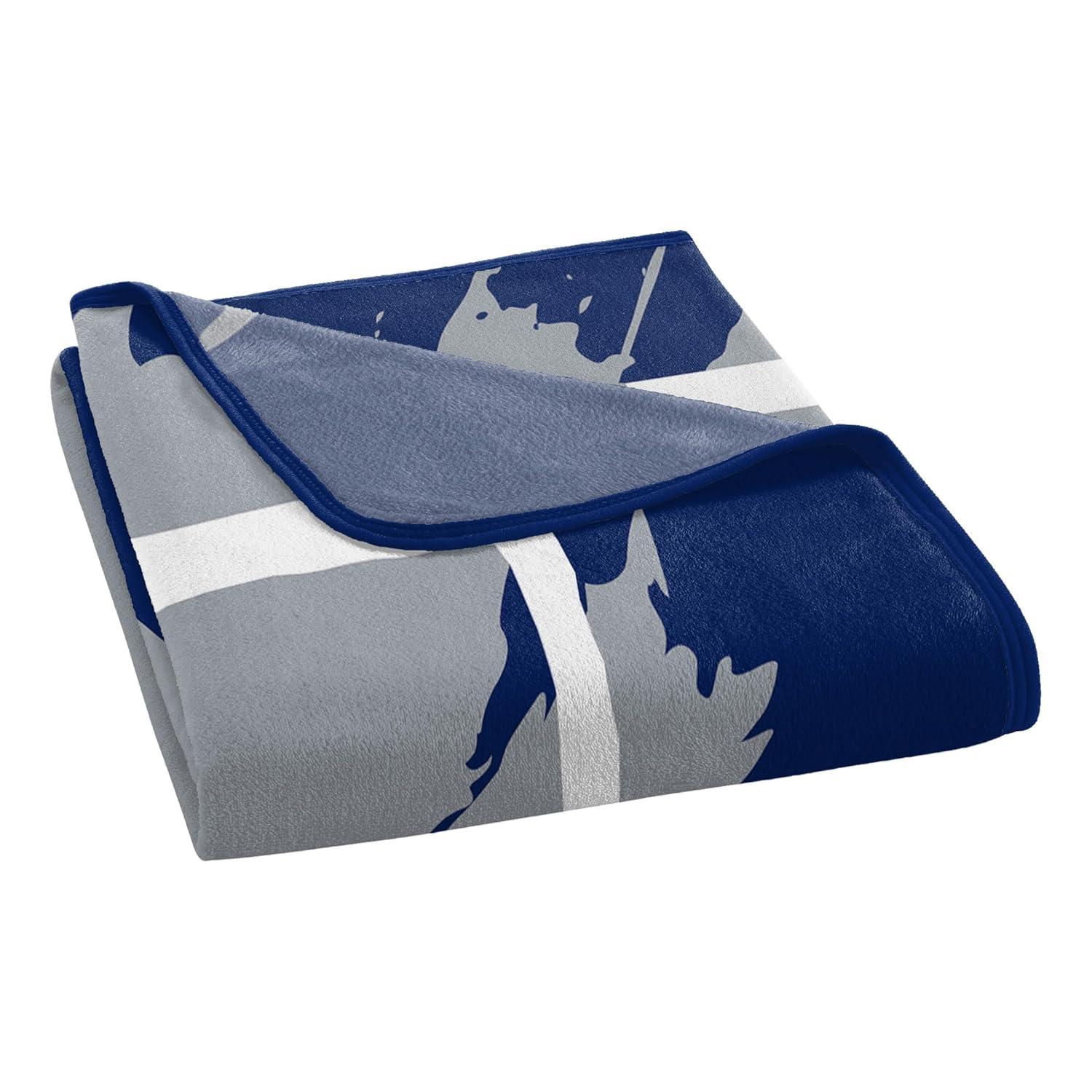 Tampa Bay Lightning Blue and Gray Micro Raschel Throw Blanket