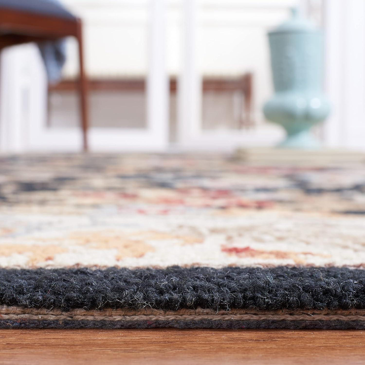 SAFAVIEH Chelsea Alaia Floral Wool Area Rug, Light Blue, 6' x 6' Square