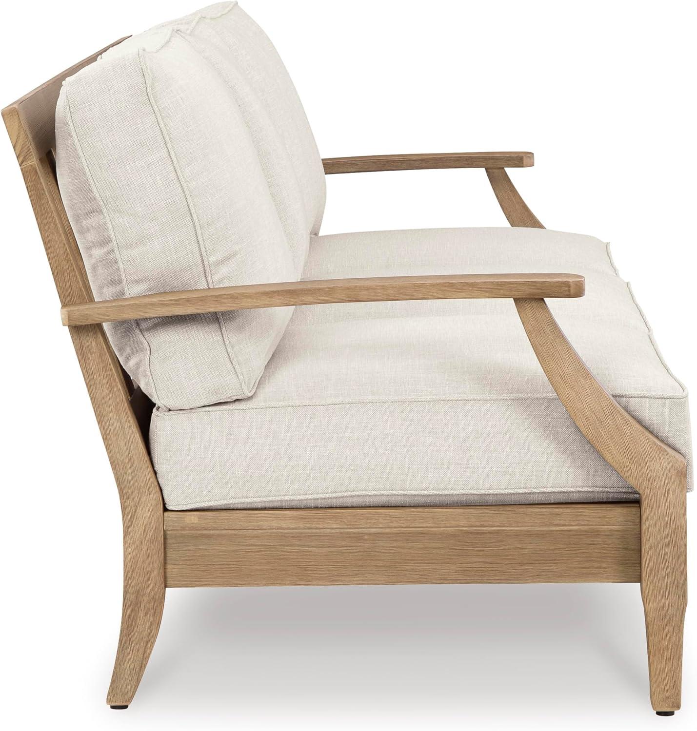 Signature Design by Ashley Carter Hall Outdoor Eucalyptus Patio Sofa in Beige