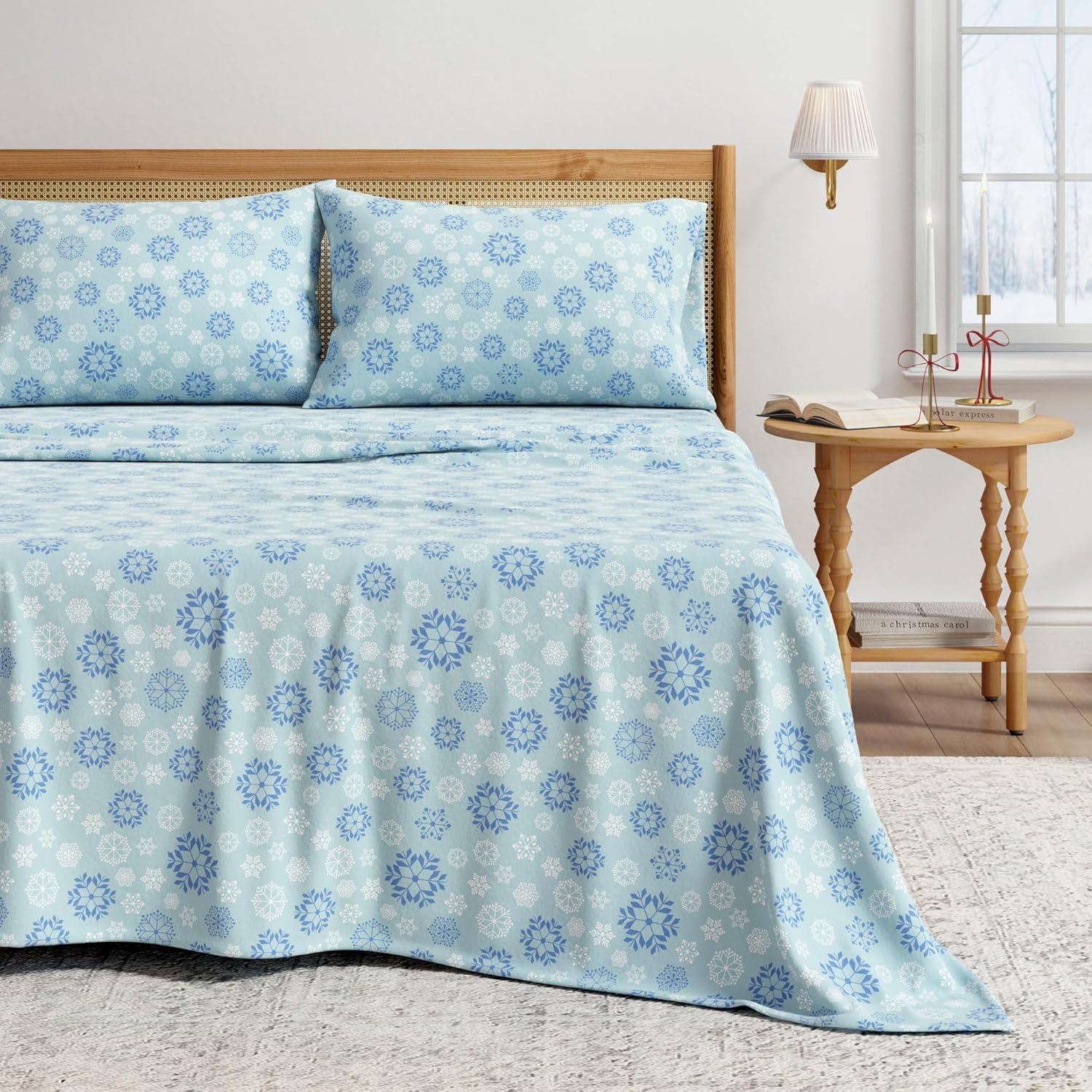 100% Turkish Cotton Holiday Printed Flannel Sheet Set