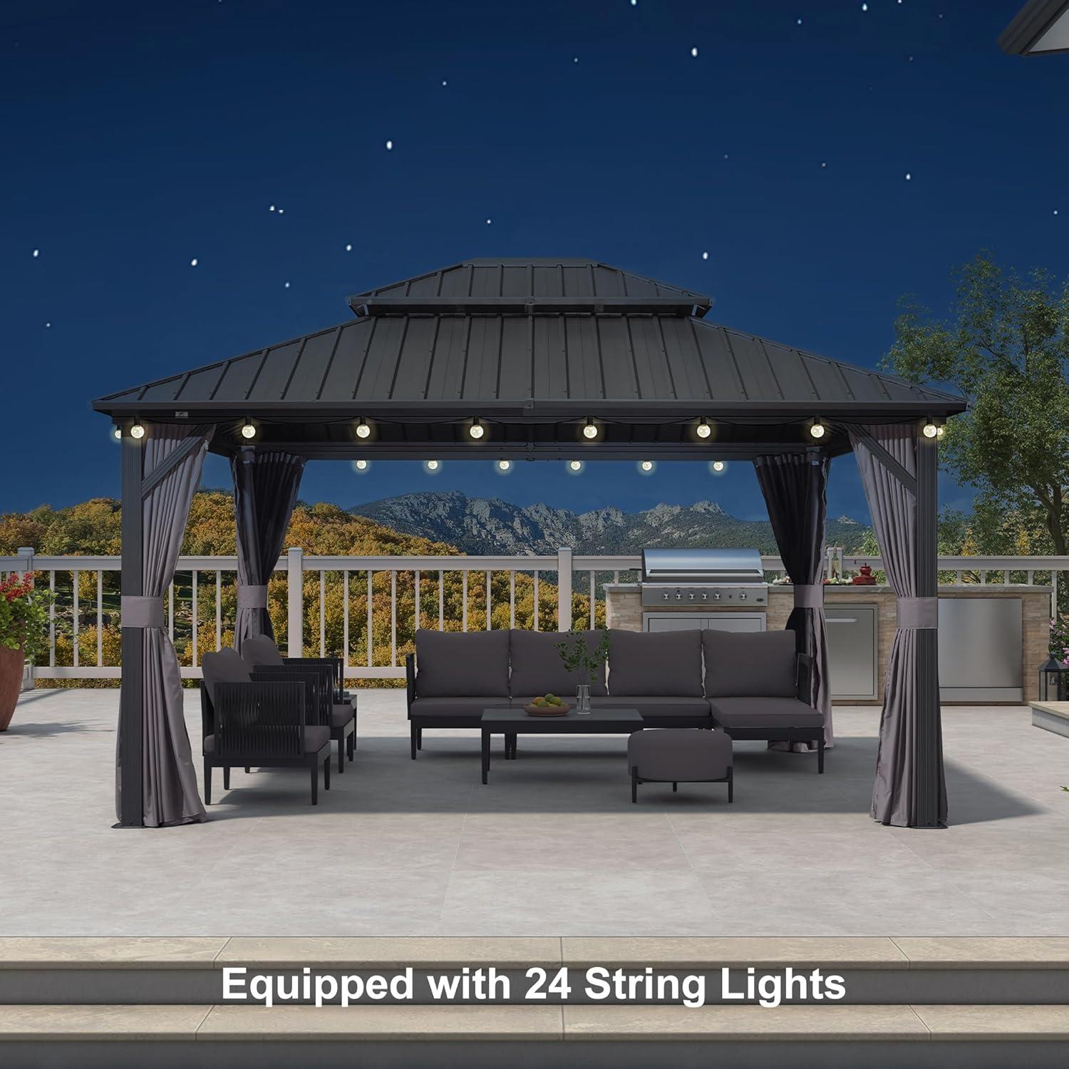 Purple Leaf Metal Patio Gazebo