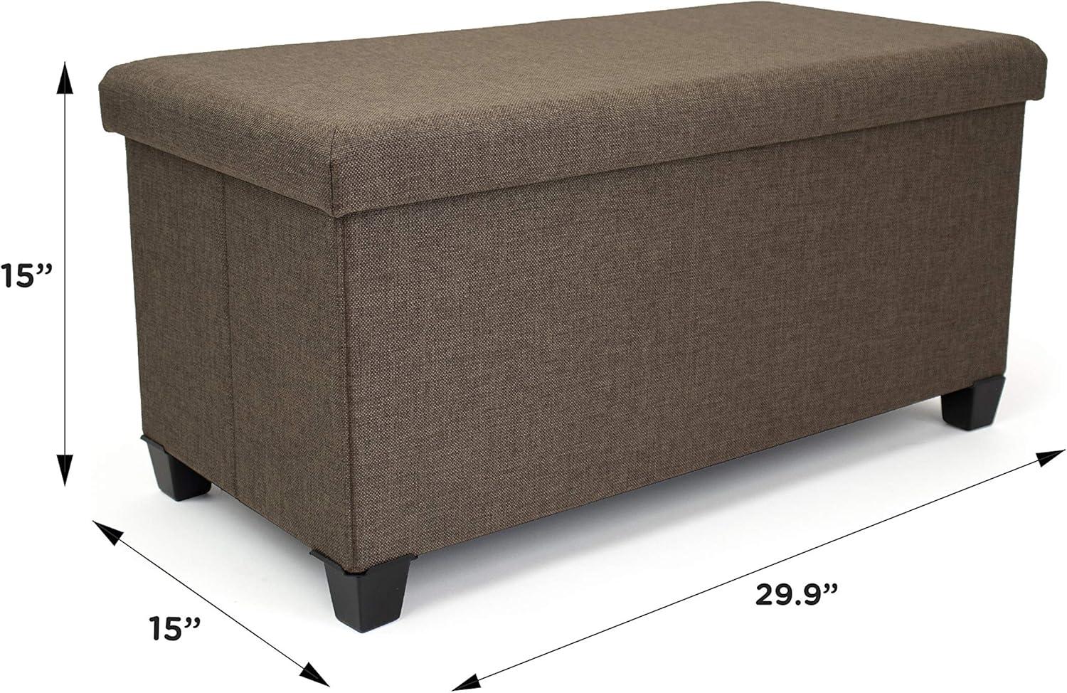 Sedona Storage Ottoman Taupe - Humble Crew: Modern Lift-Top Bench, Polyester Upholstery, MDF Frame