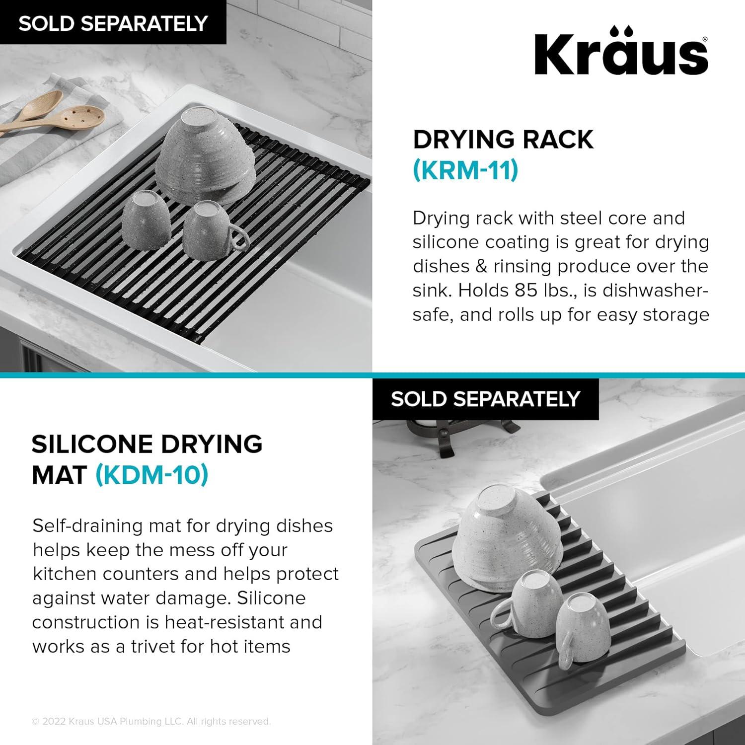 KRAUS Turino™ 33" L Farmhouse Reversible Apron Front Fireclay Single Bowl Kitchen Sink