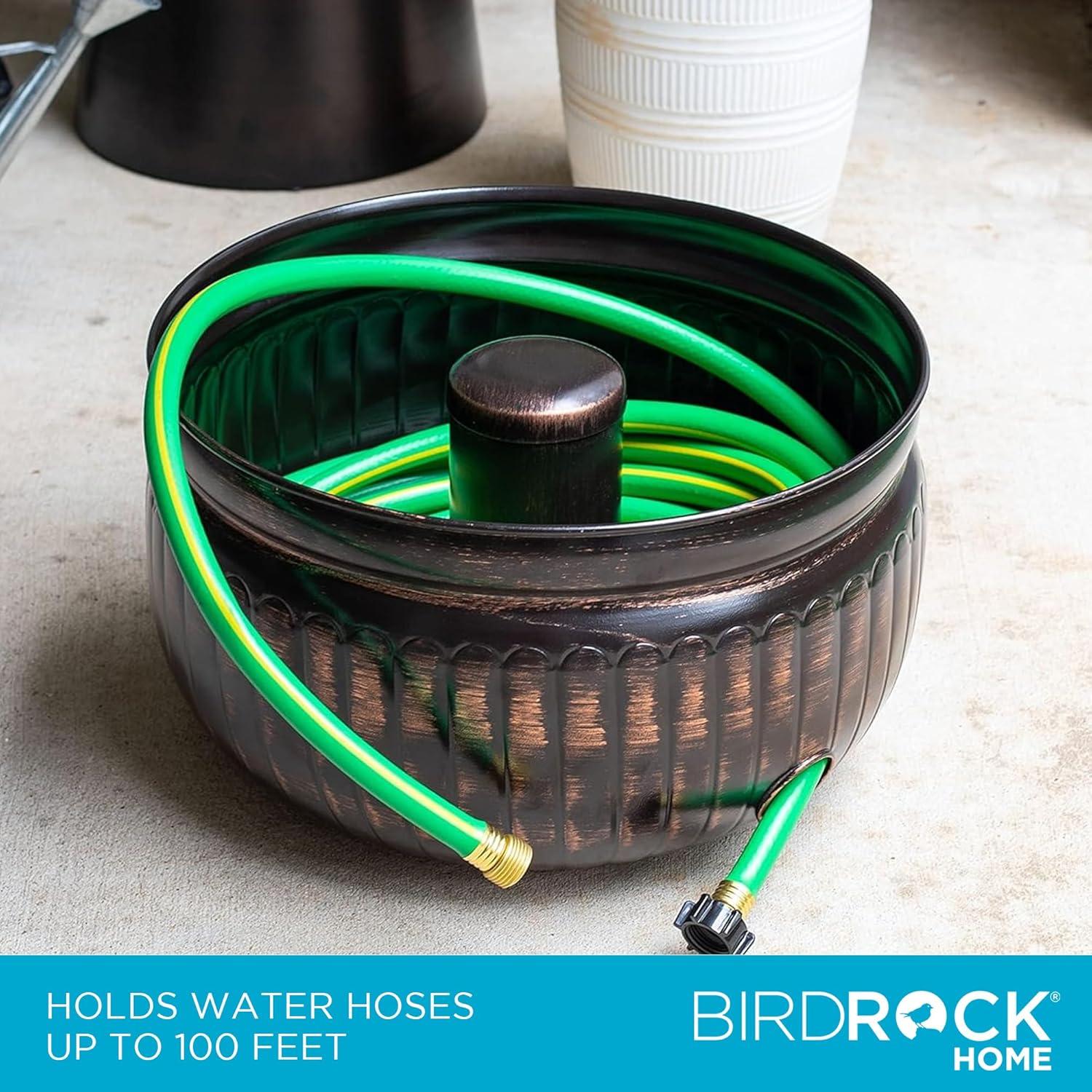 Brown Steel Water Hose Pot with Copper Accents