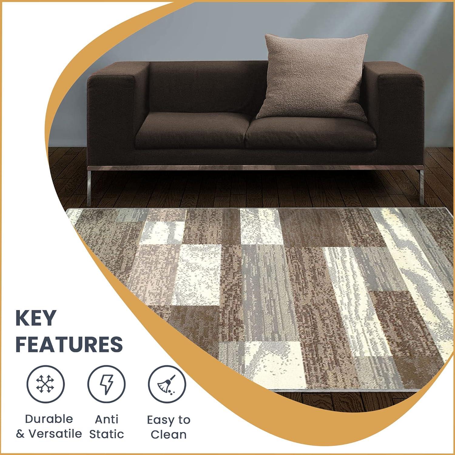 Superior Rockwood Geometric Indoor Area Rug, 5' x 8', Light Blue-Ivory