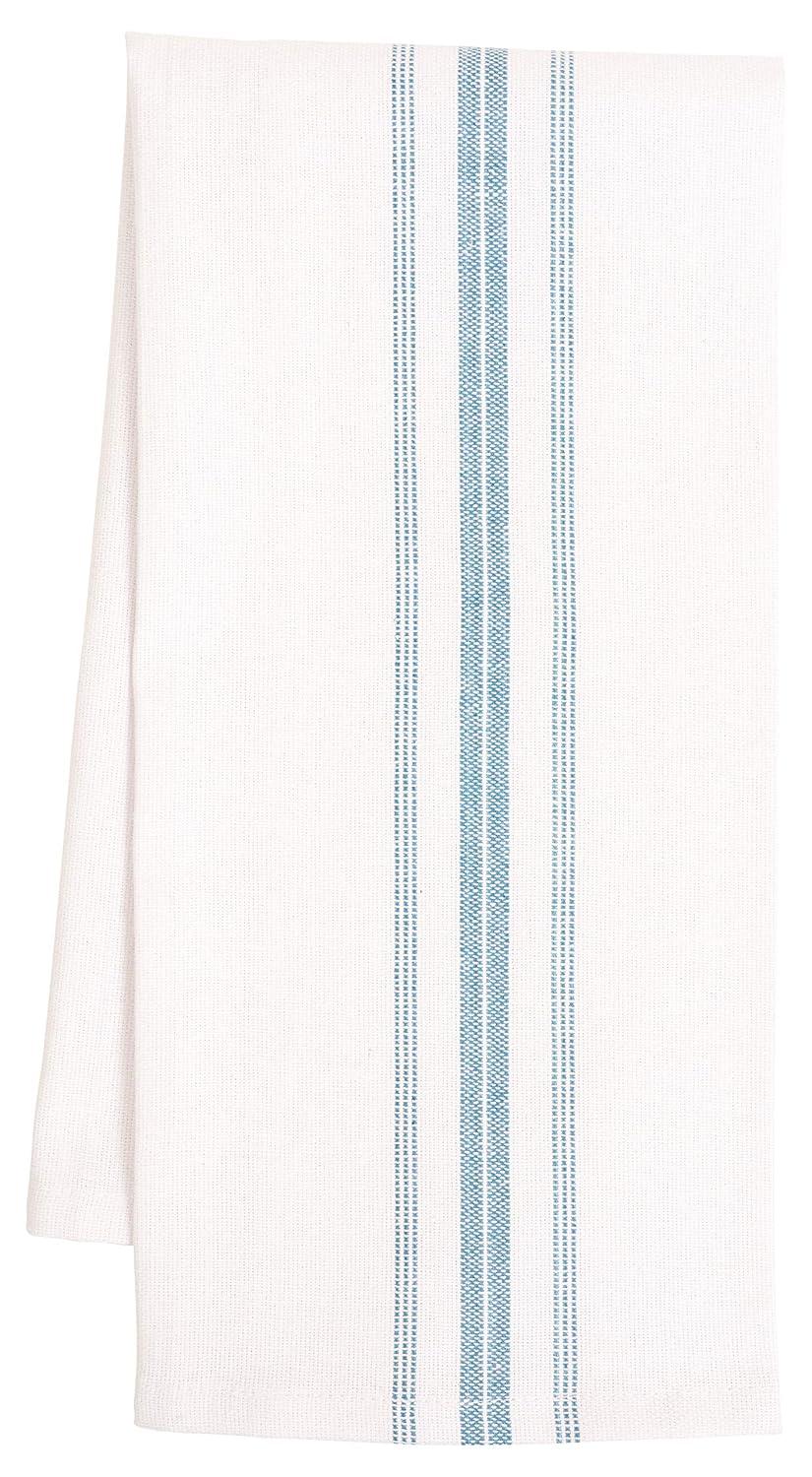 KAF Home Farmhouse Stripe Set Of 12 Kitchen Towels - 15" x 25", In Teal