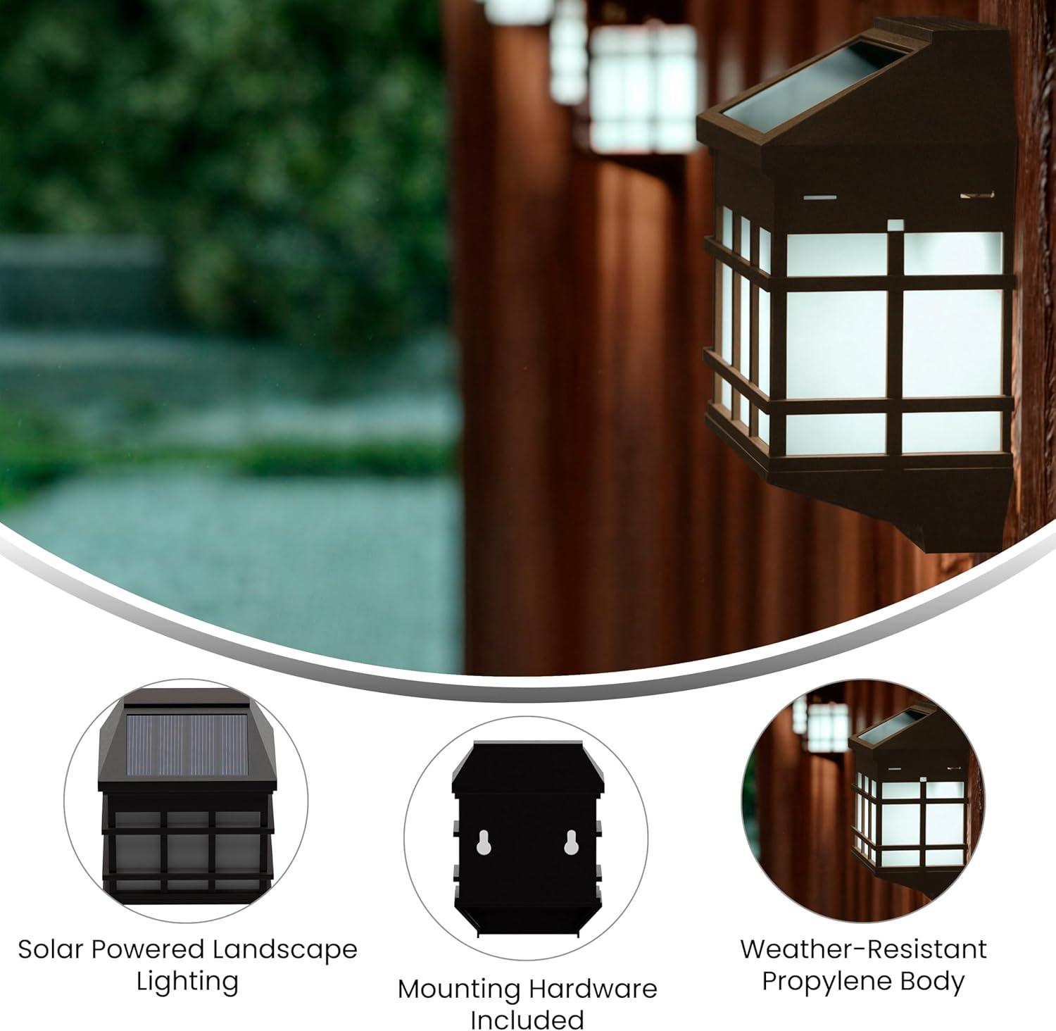 Rutland Decorative Wall Mount Solar Powered Lighting for Decks and Fencing