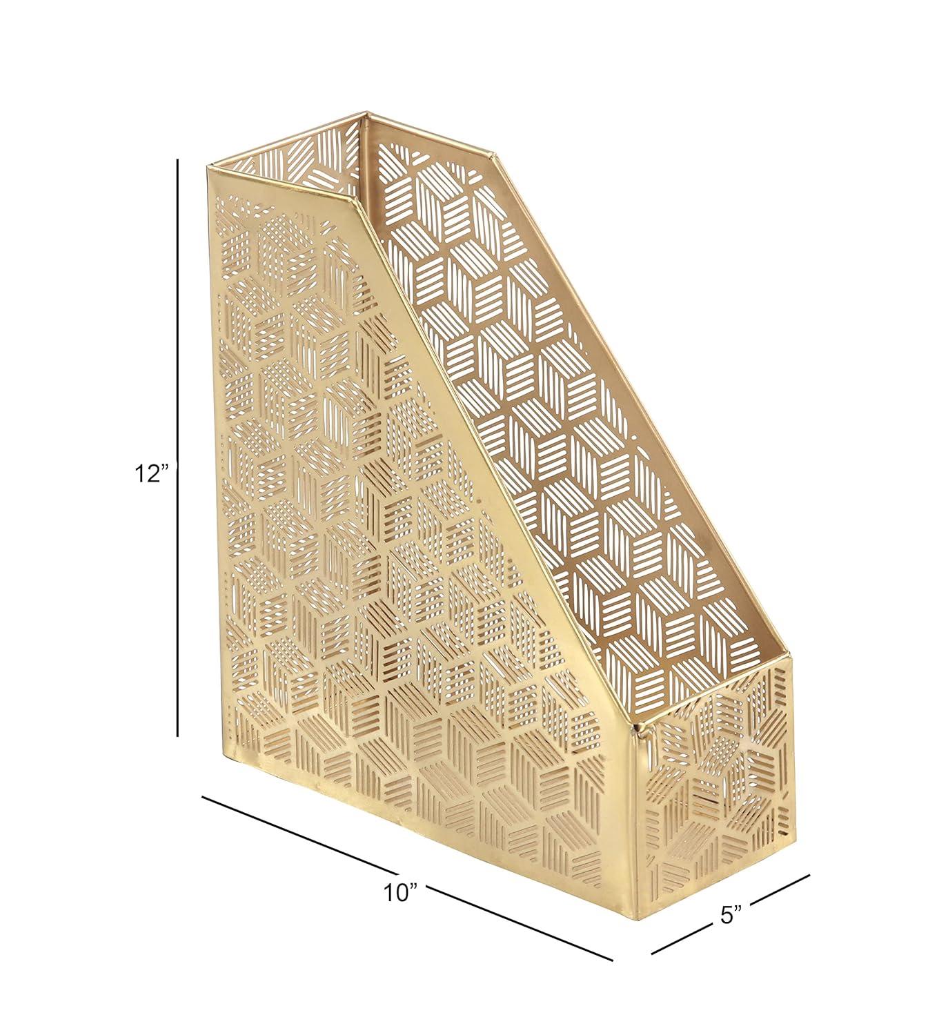 CosmoLiving by Cosmopolitan Modern Perforated Design Round Metal Waste Basket