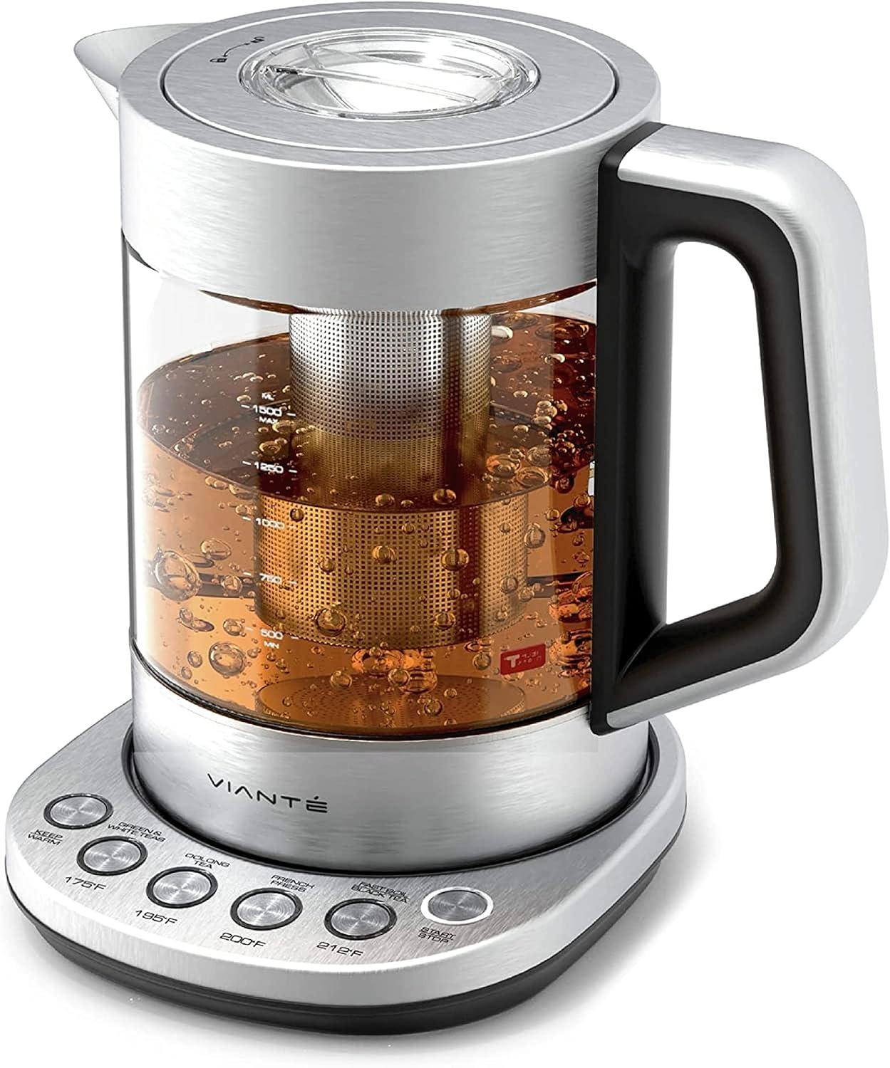 Vianté 1.5L Glass and Stainless Steel Electric Kettle