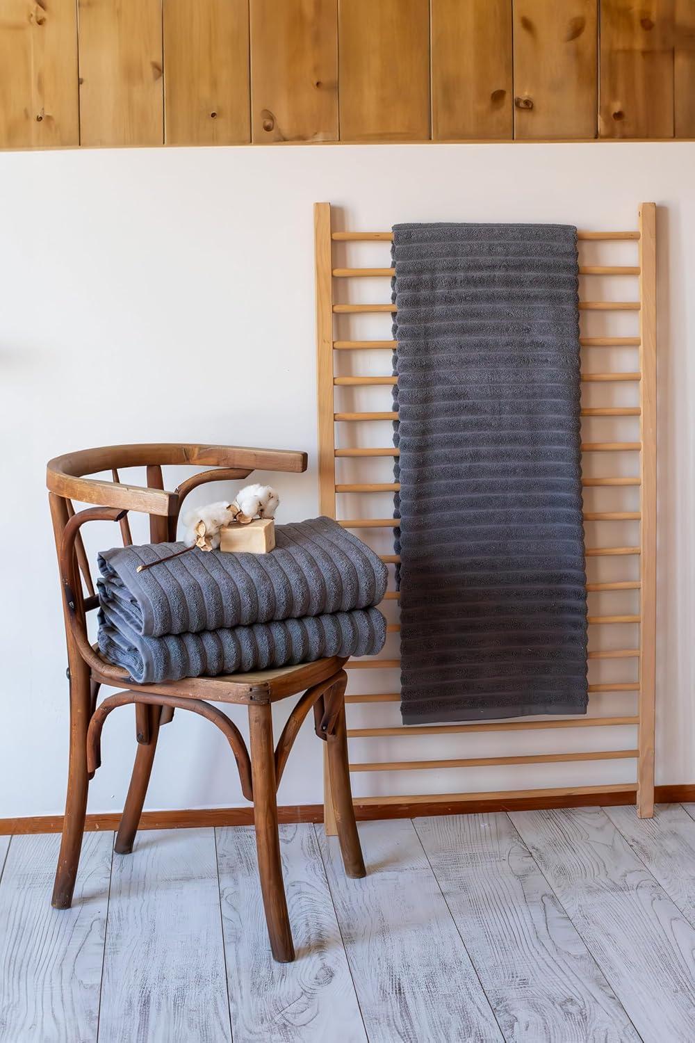 Oversized Grey Turkish Cotton Kids Washcloth Set