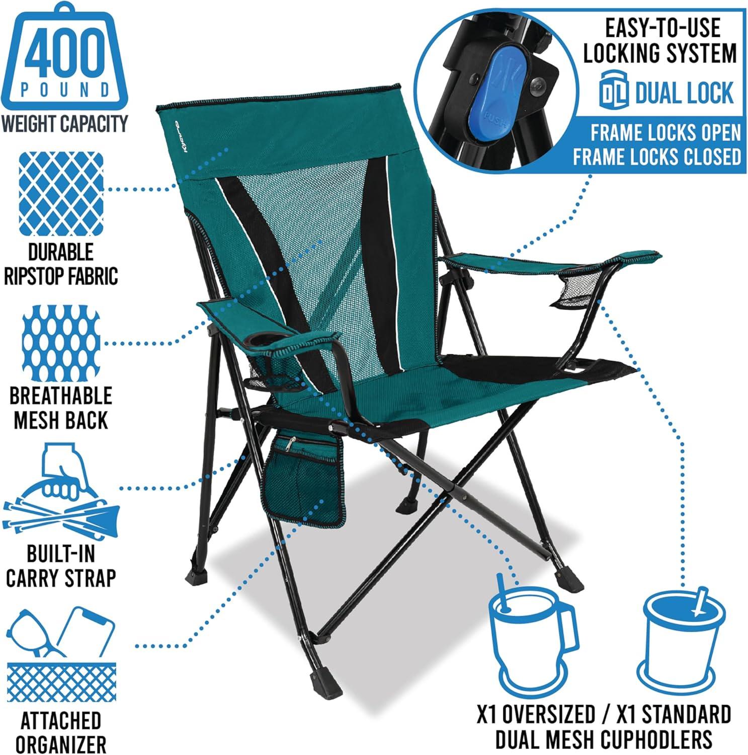 Kijaro Dual Lock XXL Chair, Red, Adult