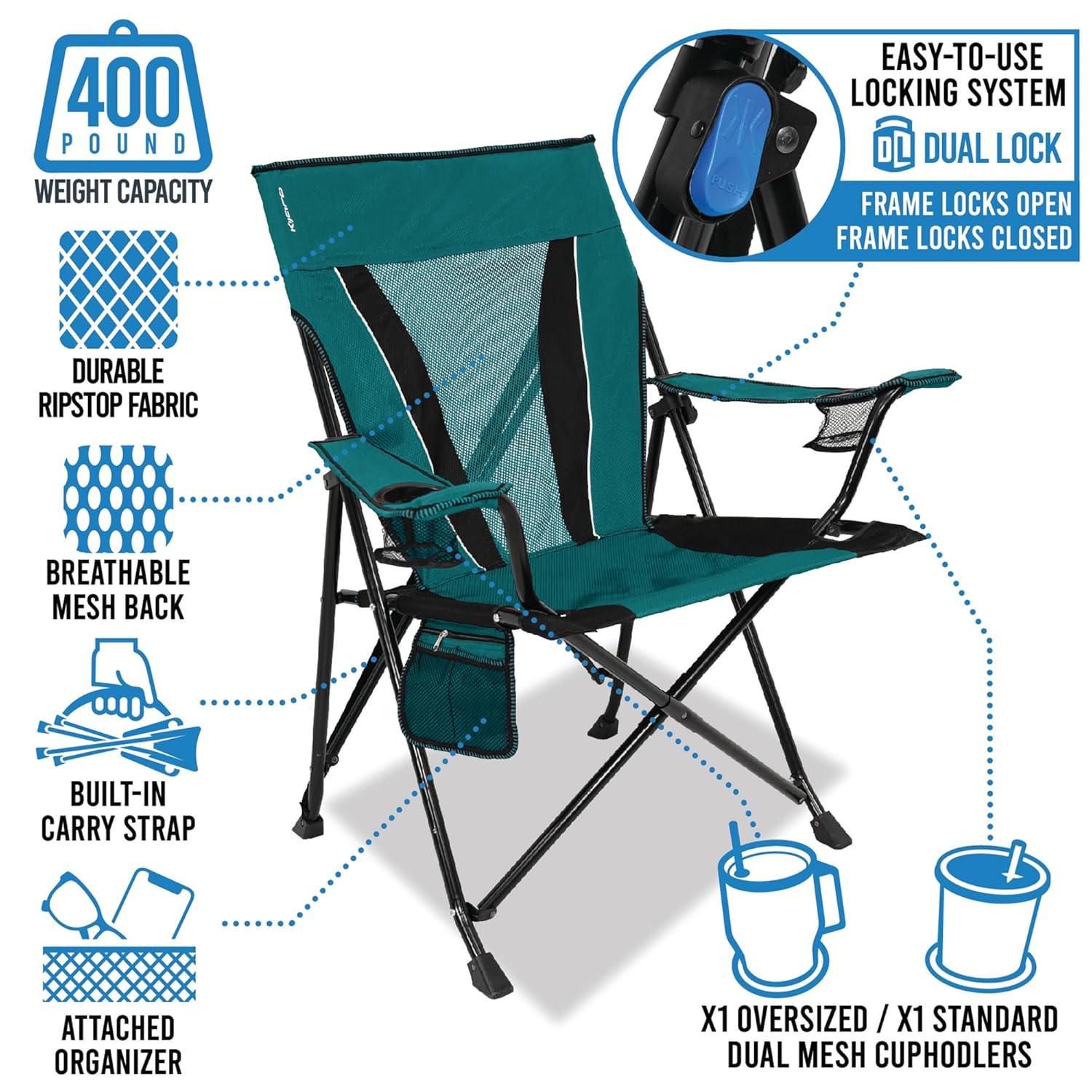 Kijaro Dual Lock XXL Chair, Red, Adult