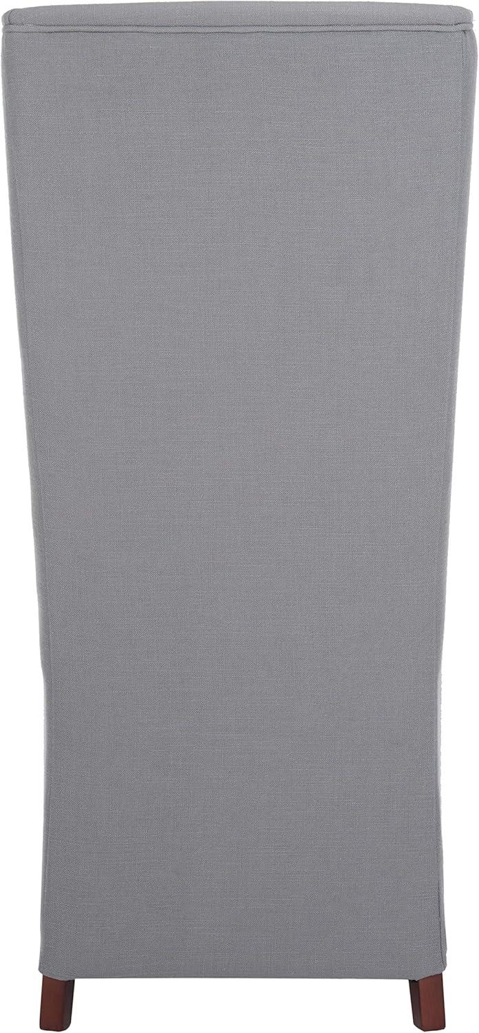 SAFAVIEH Becall Transitional Fabric Solid Dining Parsons Chair, Arctic Grey