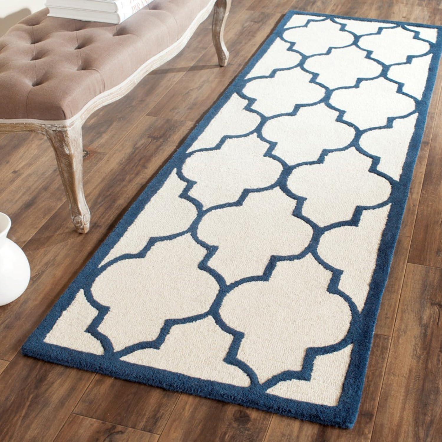 SAFAVIEH Cambridge Kevin Geometric Wool Area Rug, Lavender/Ivory, 8' x 10'