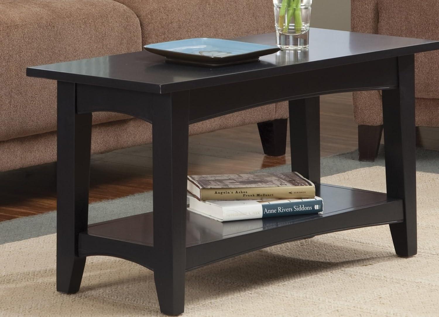 Alaterre Shaker Cottage Bench with Shelf, Espresso
