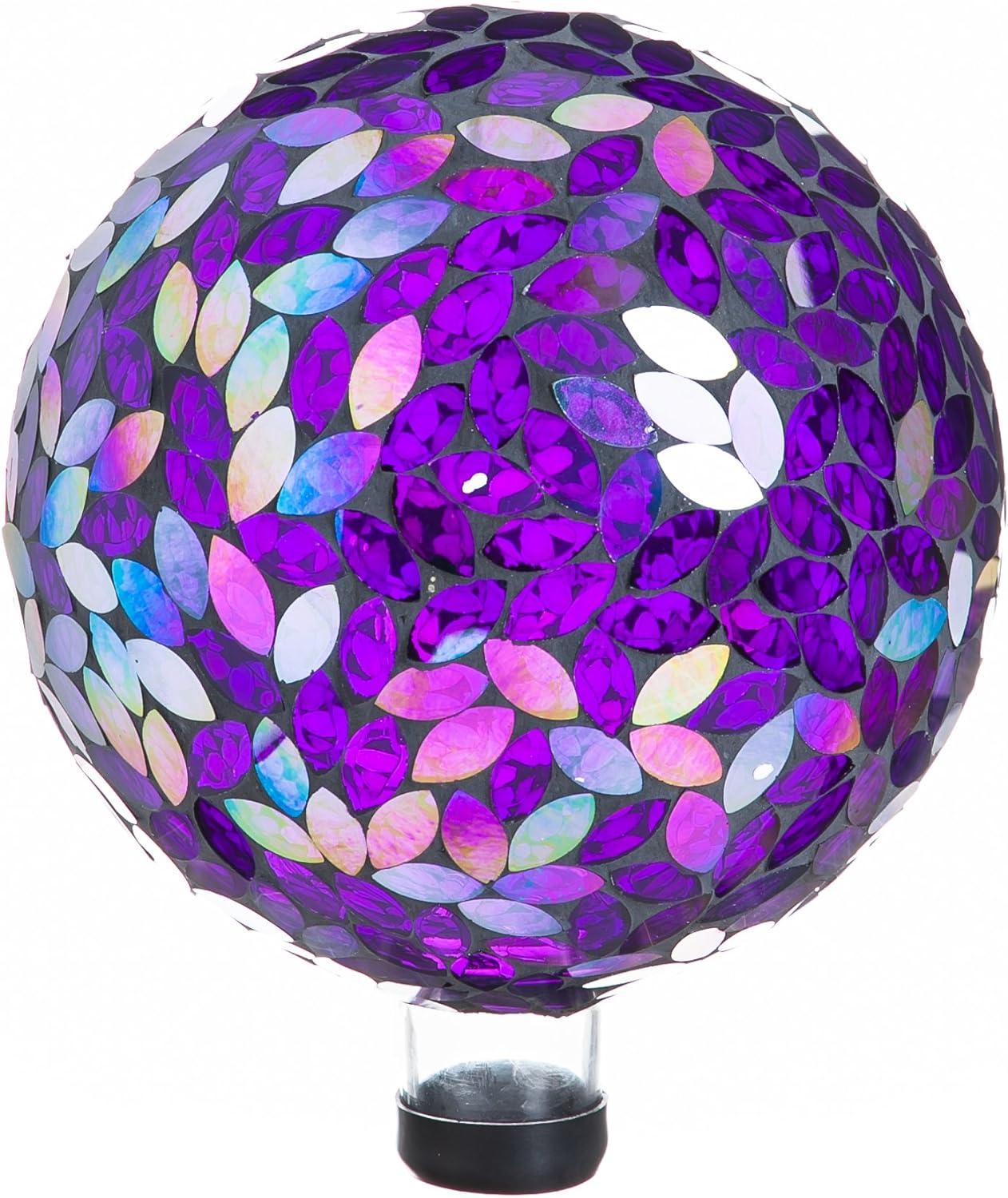 Home & Garden MOSAIC GAZING BALL Glass Irridescent Purple Glass 843605