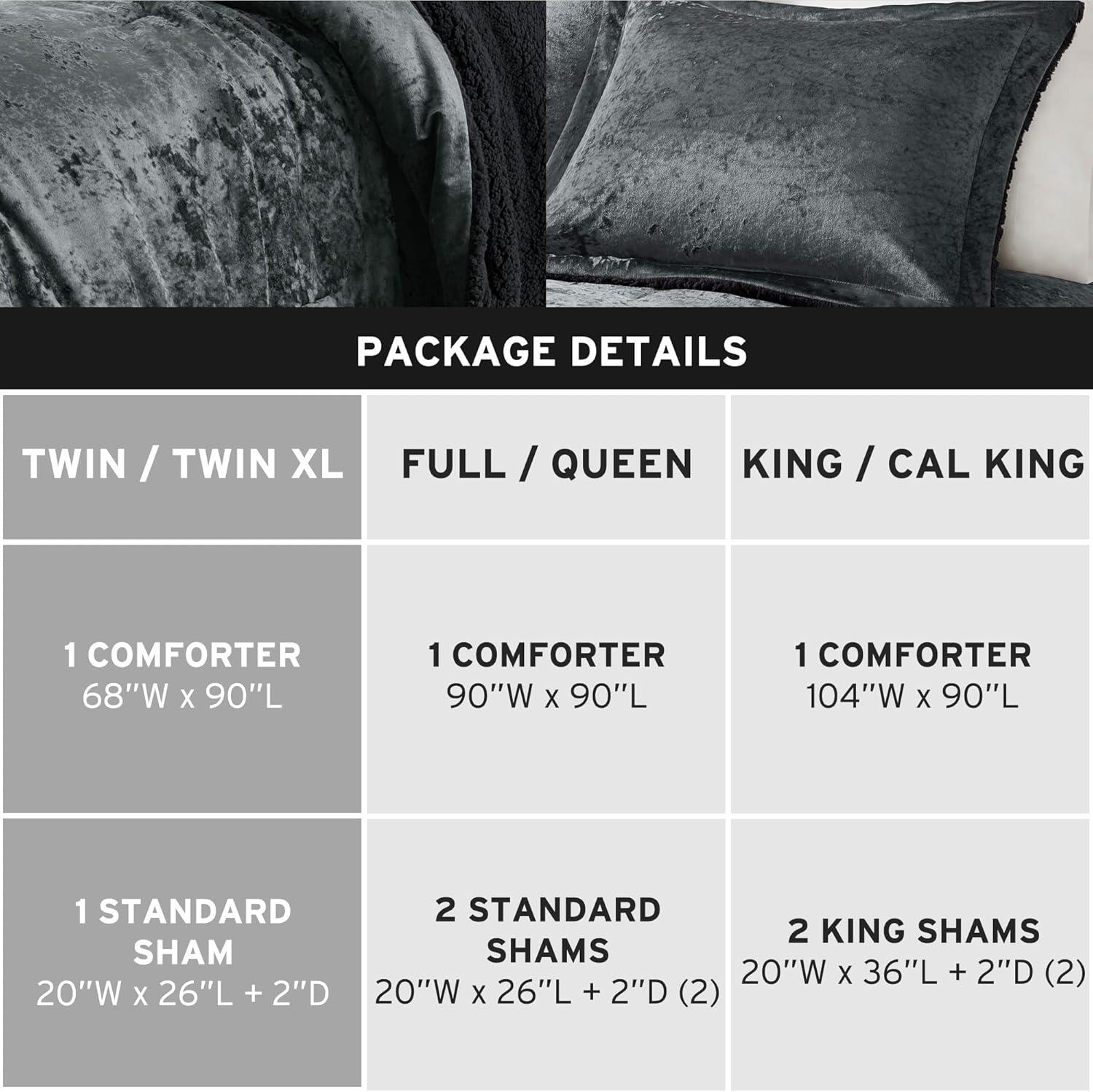 Intelligent Design Mira Crushed Velvet Sherpa Reversible Comforter Set