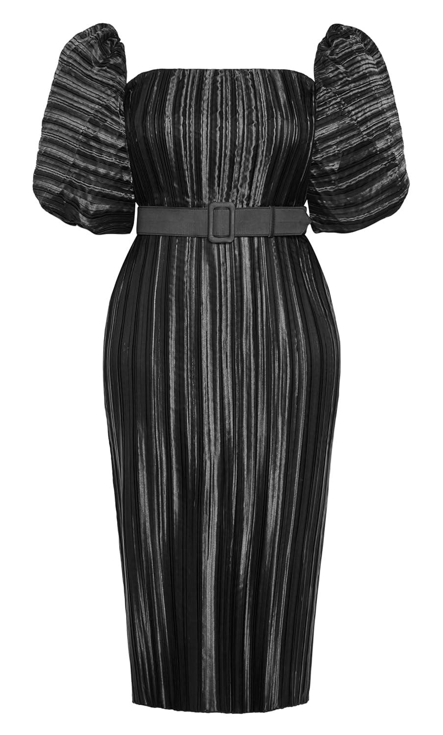 CITY CHIC | Women's Plus Size Krista Pleat Dress - black - 16W