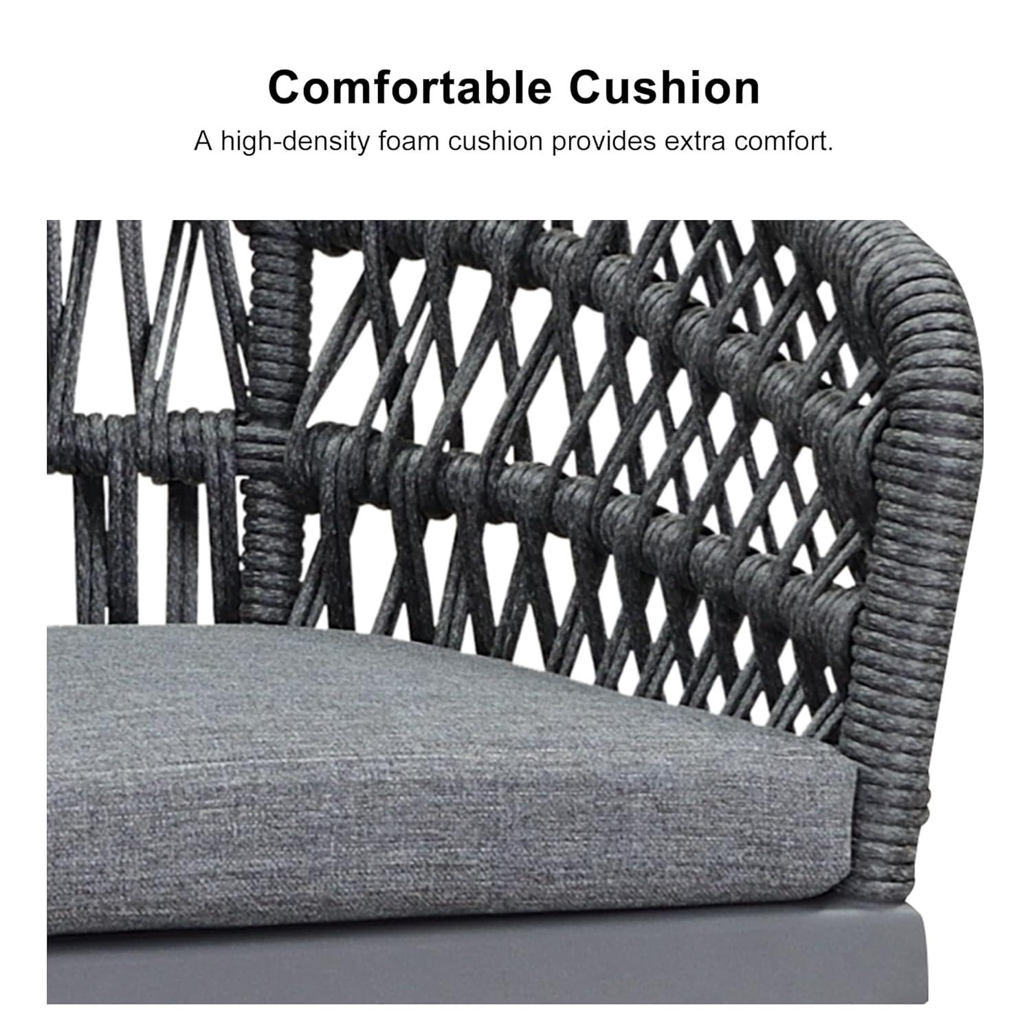 PURPLE LEAF 9 Pieces Outdoor Dining Set All-Weather PE Rattan Outdoor Patio Furniture Set with All Aluminum Frame Rectangular Table and Chairs Set for Lawn Garden Backyard Deck, Grey