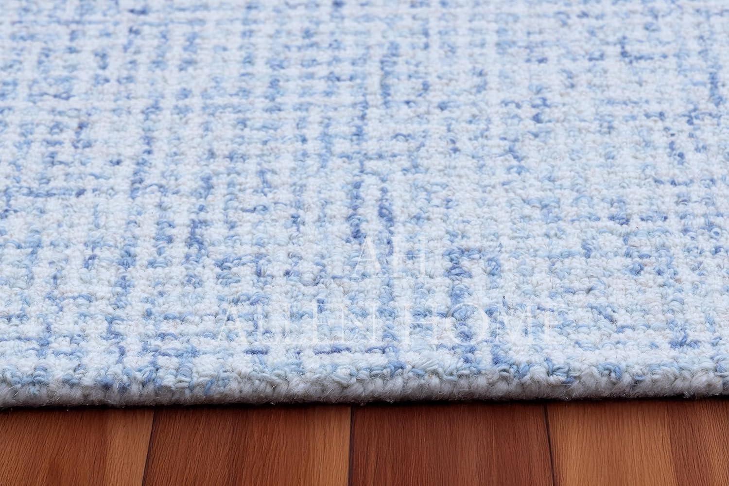 Alora Decor London 9' x 12' Solid Blue/Gray/Rust/Blue Hand-Tufted Area Rug