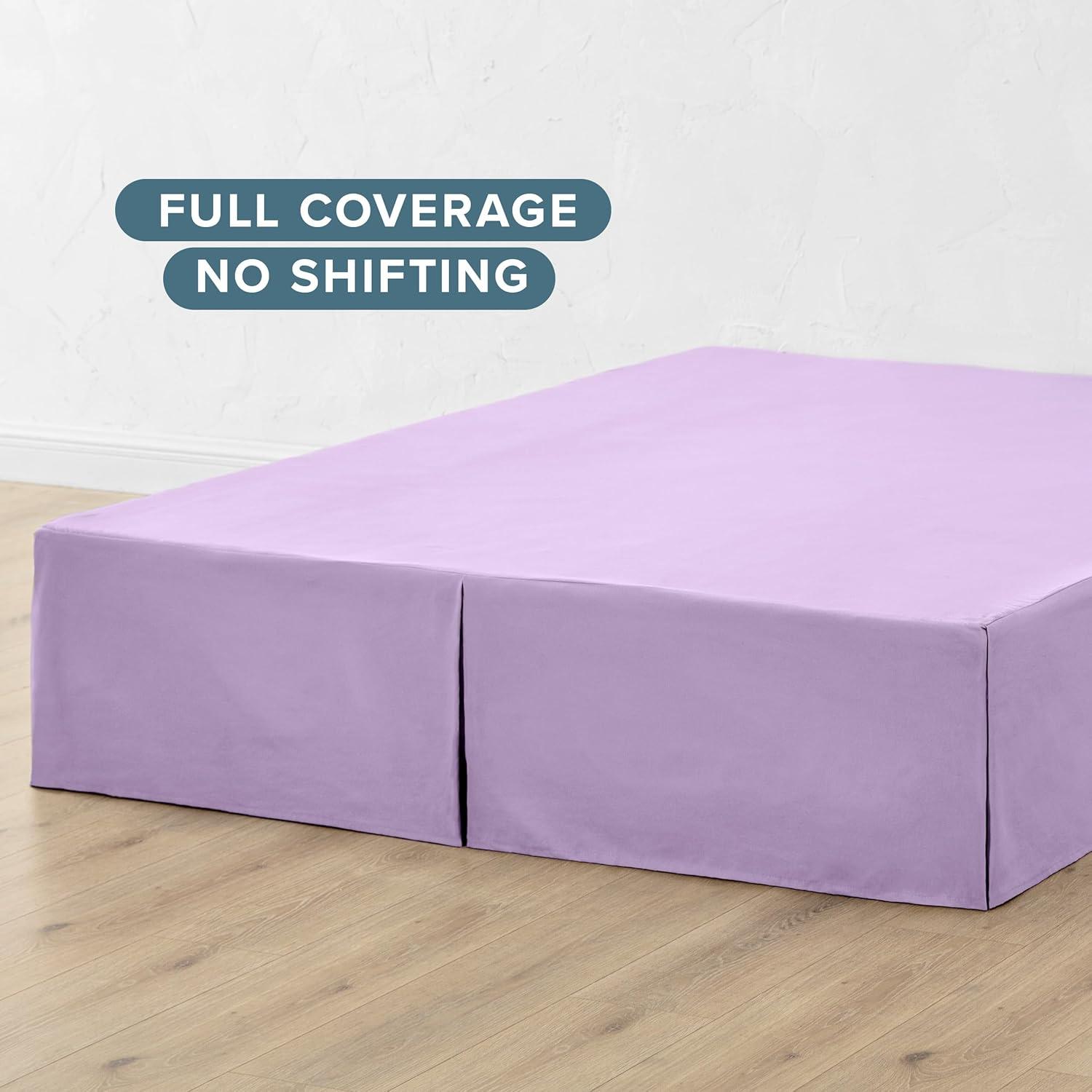 Bare Home Tailored 15" Pleated Bed Skirt