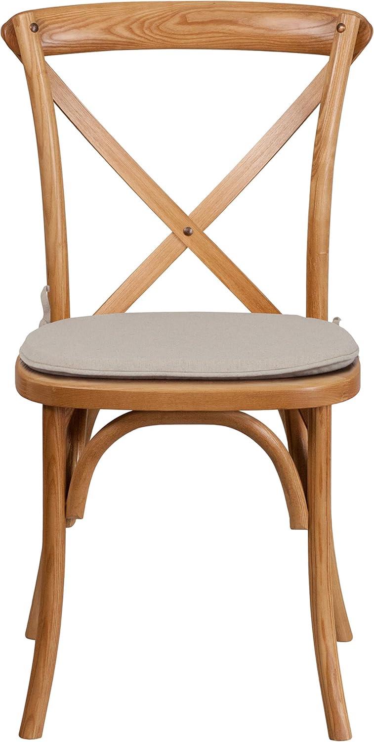 Flash Furniture HERCULES Series Stackable Wood Cross Back Chair with Cushion