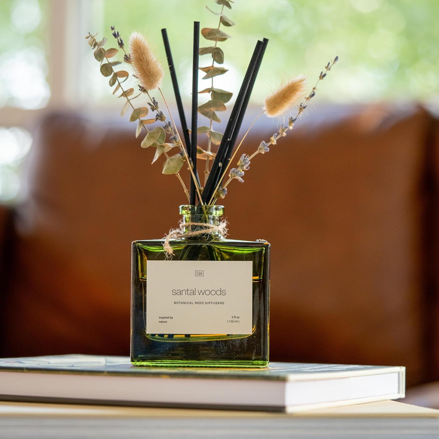 Craft & Kin Reed Diffuser Set With Flower For Home With Eucalyptus & Sicilian Citrus Scent