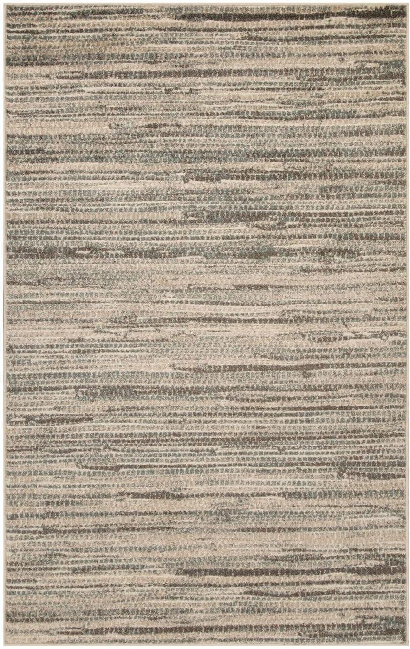 Modern Abstract Area Rug in Green/Cream