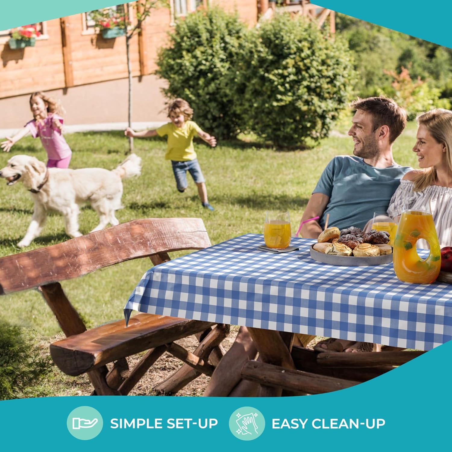 Crown Display 40 In. X 100 Ft. Blue Gingham Table Roll Disposable