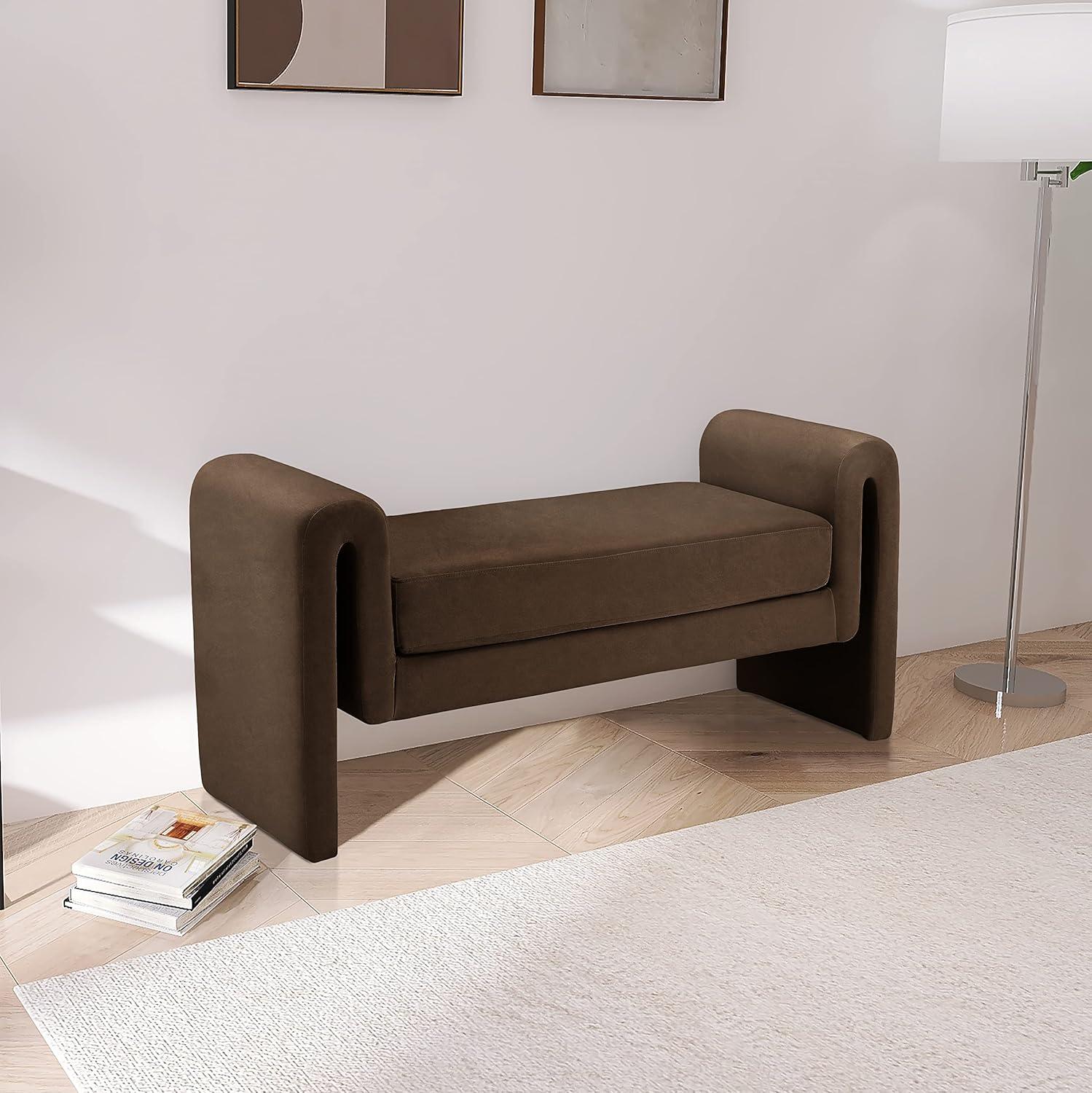 Meridian Furniture Stylus Brown Velvet Bench