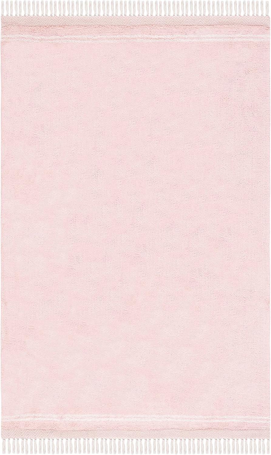 SAFAVIEH Easy Care Tahnee Solid Area Rug, 4' x 6', Pink/Ivory