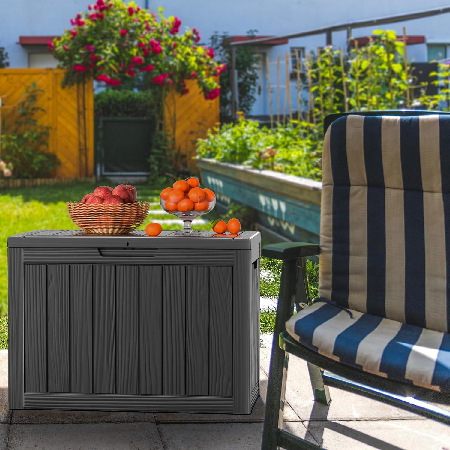 45 Gallon Black Resin Lockable Deck Box