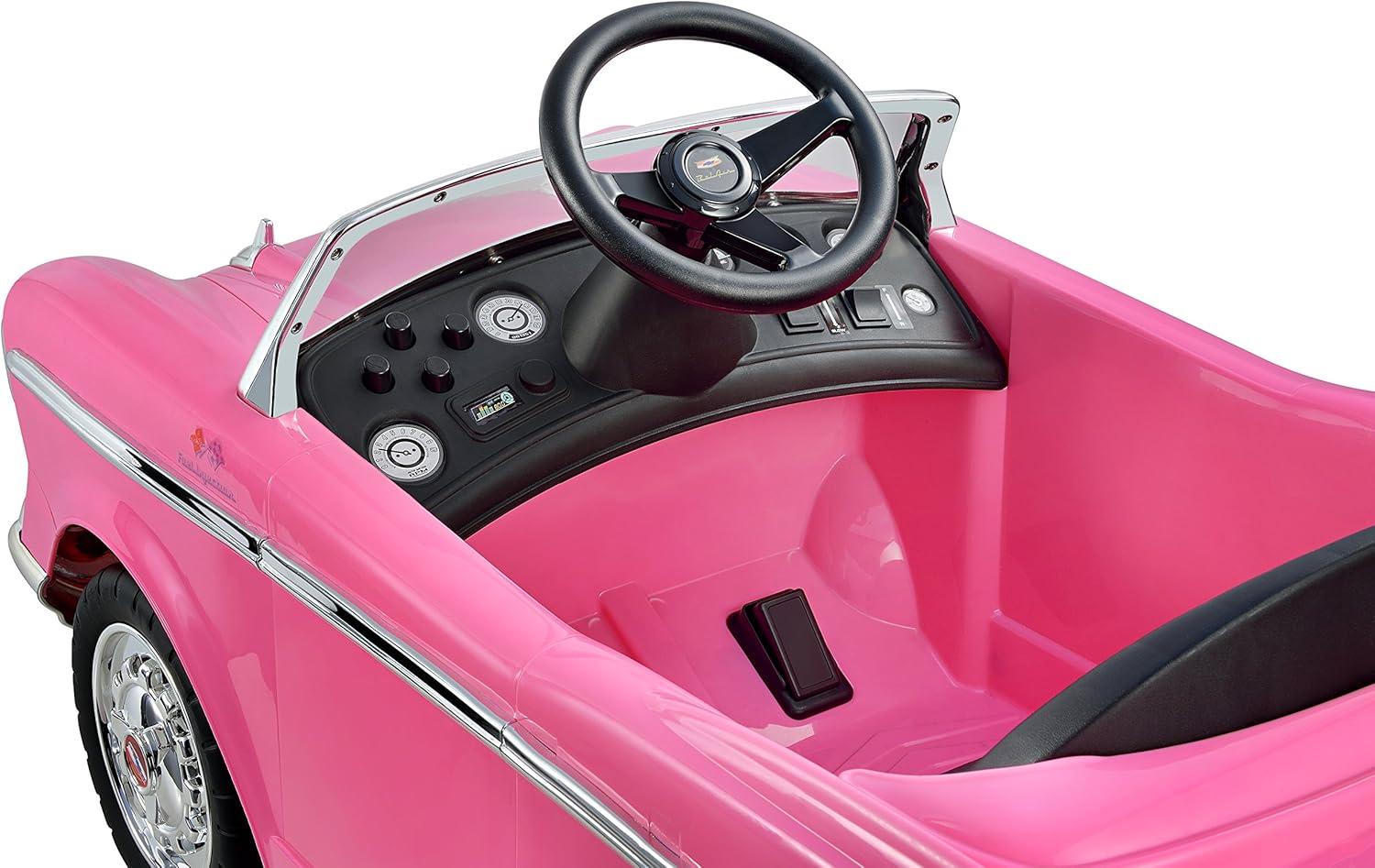 KID MOTORZ Pink Barbie Princess Theme Toy Car, Interactive Pink Chevy Bel Air Ride-on from Movie, Pink Princess Gift for Girls, Birthday Ideas for Ages 3 and Up Toddlers Girls