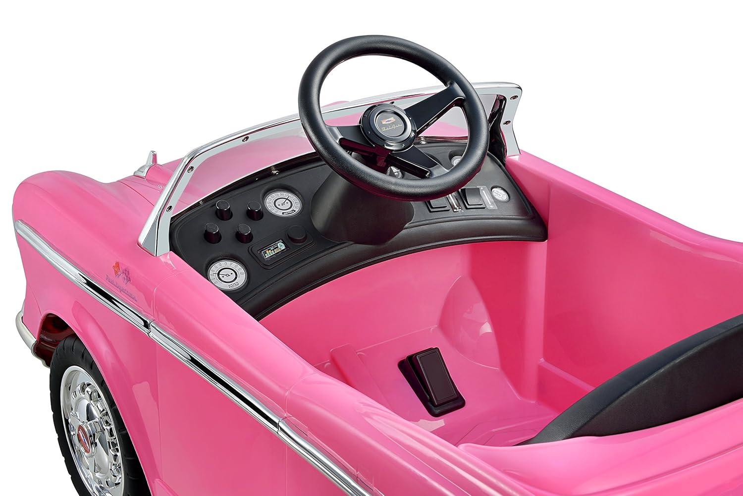 KID MOTORZ Pink Barbie Princess Theme Toy Car, Interactive Pink Chevy Bel Air Ride-on from Movie, Pink Princess Gift for Girls, Birthday Ideas for Ages 3 and Up Toddlers Girls
