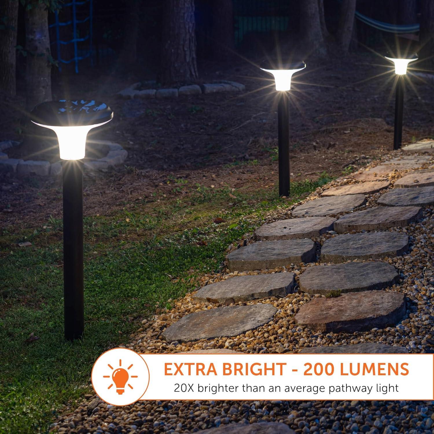 Vantage Solar Commercial Graded Black Warm White LED Pathway Bollard Light