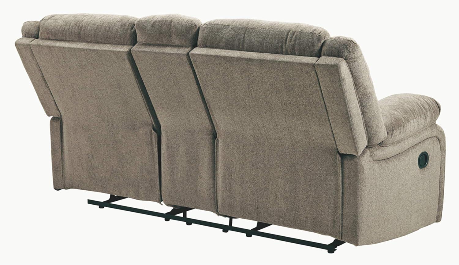 Signature Design by Ashley Draycoll Reclining Loveseat with Console in Pewter