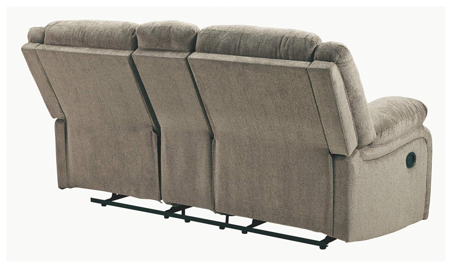 Signature Design by Ashley Draycoll Reclining Loveseat with Console in Pewter