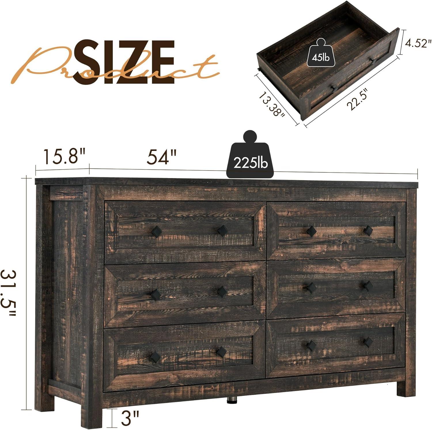 Laurel Foundry Modern Farmhouse® Nieto 54'' W Unfinished 6 - Drawer Dresser