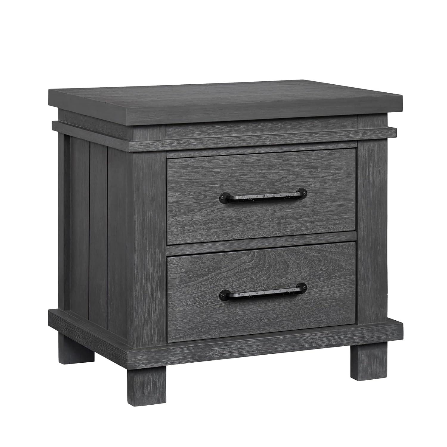 Canyon Gray Solid Wood 2-Drawer Nightstand