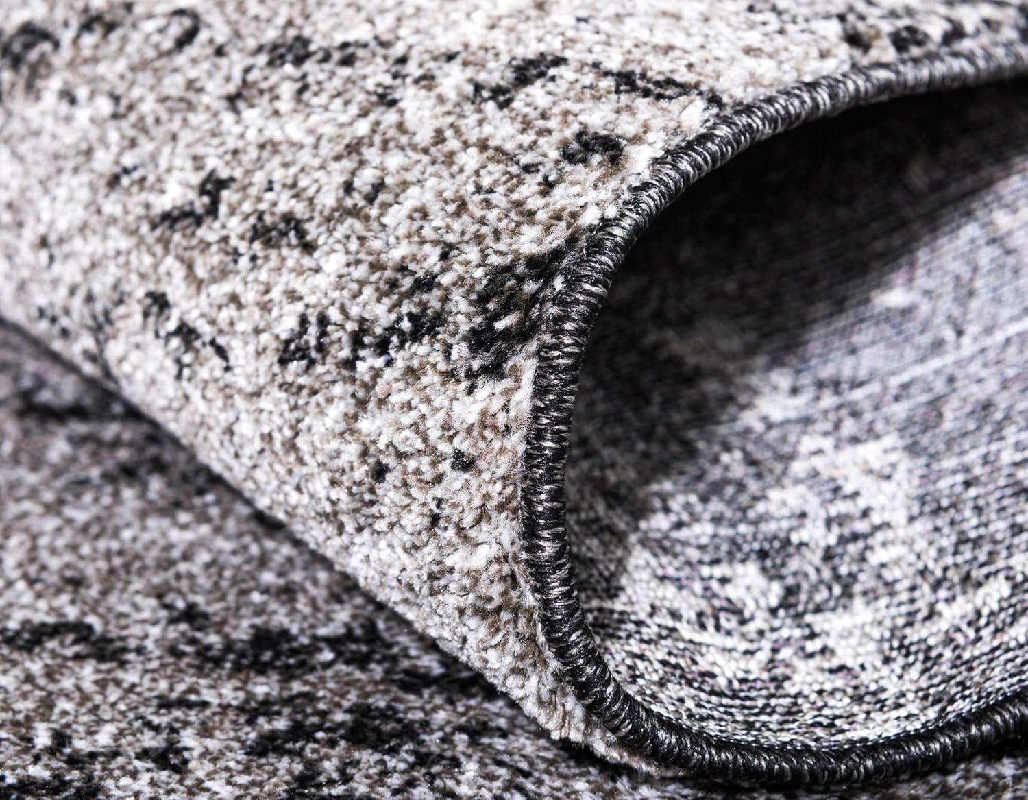 Unique Loom Del Mar Collection Area Rug - Lucille (7' 10" x 11' Rectangle Dark Gray/Ivory)