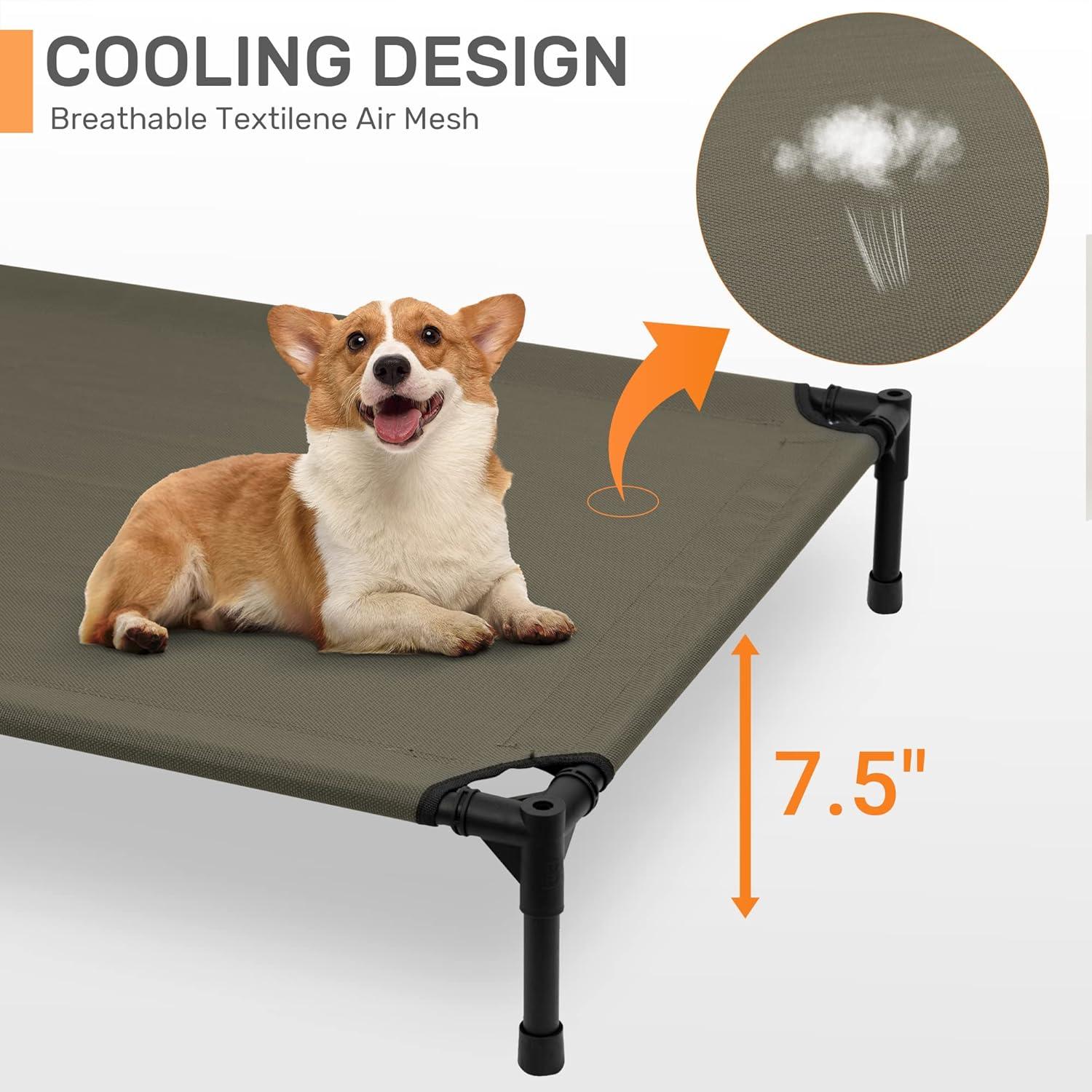 Tucker Murphy Pet™ Elevated Dog Bed With Canopy, Outdoor Dog Cot With Removable Canopy Shade Tent, Raised Pet Cot