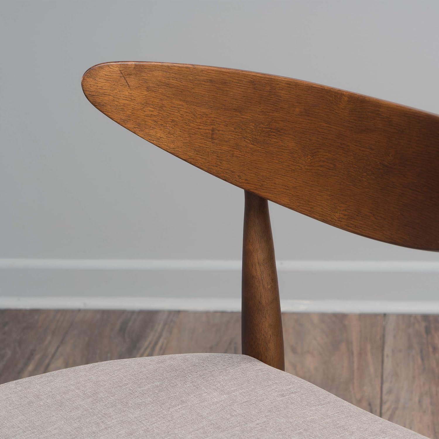 Set of 2 Barron Dining Chair Light Gray - Christopher Knight Home: Mid-Century, Upholstered, Rubberwood