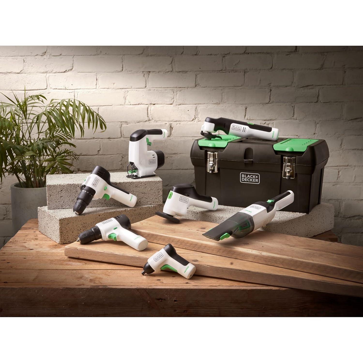 BLACK+DECKER Reviva 8V MAX* Cordless Hand Vacuum with Charger, Filter and Brush Crevice Tool, (REVHV8J40)