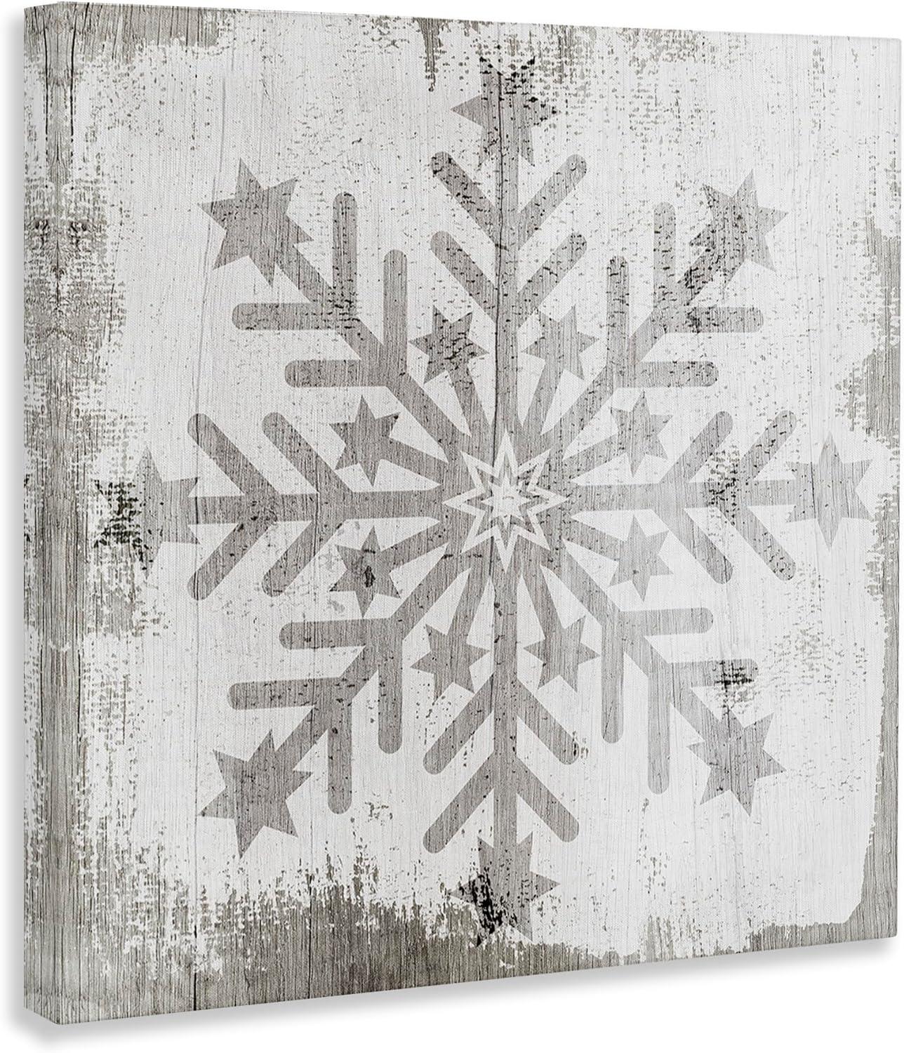 " Winter Snowflake Weathered Pattern " by Lil' Rue Painting Print