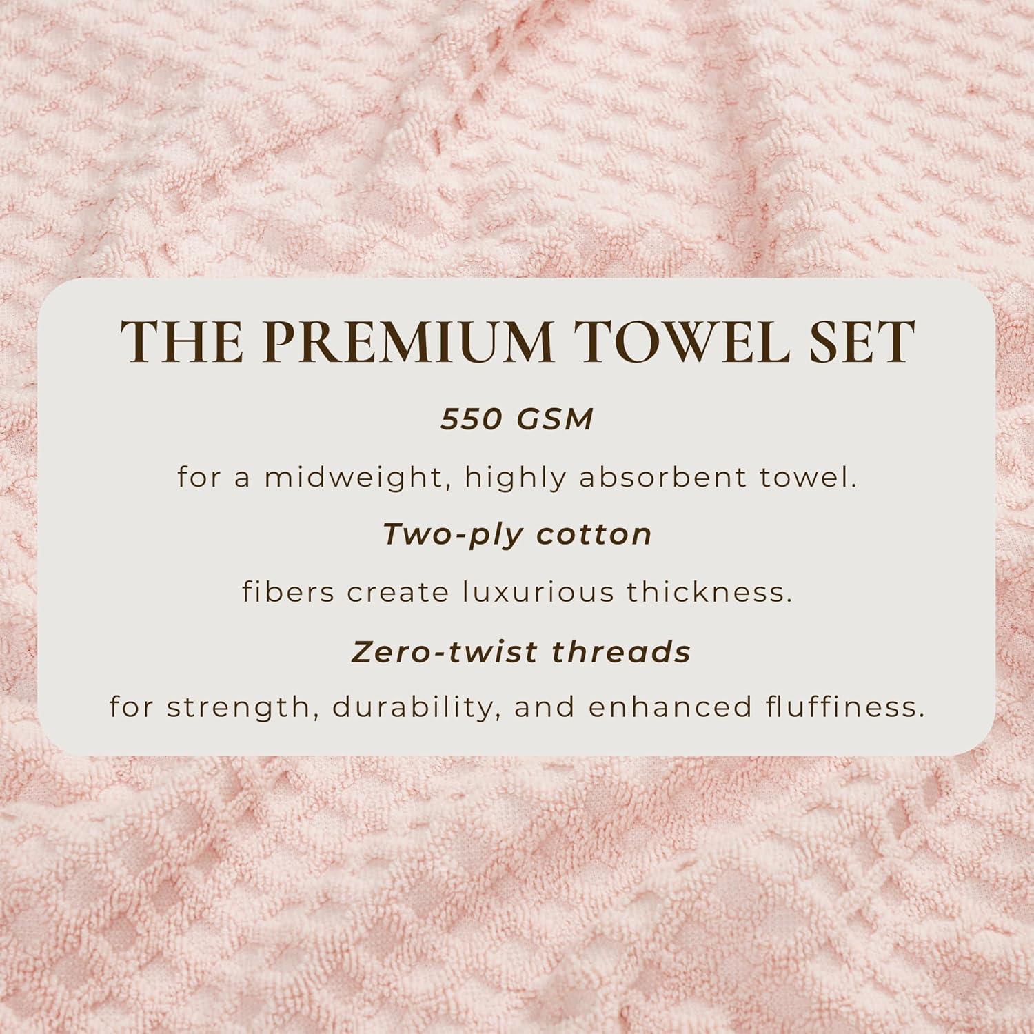FreshFolds 100% Cotton Lattice Texture Bath Towels (Set of 4)