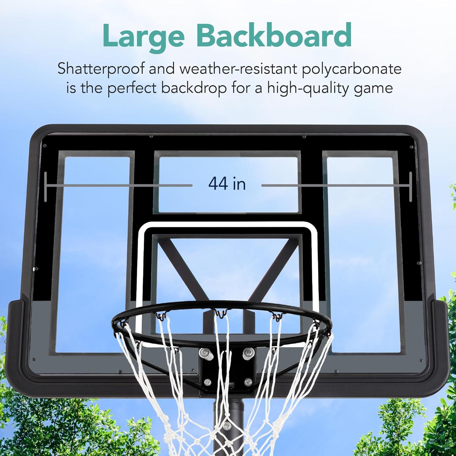 Best Choice Products Adjustable Regulation-Size Basketball Hoop, Portable Sport System w/ Fillable Base, Wheels