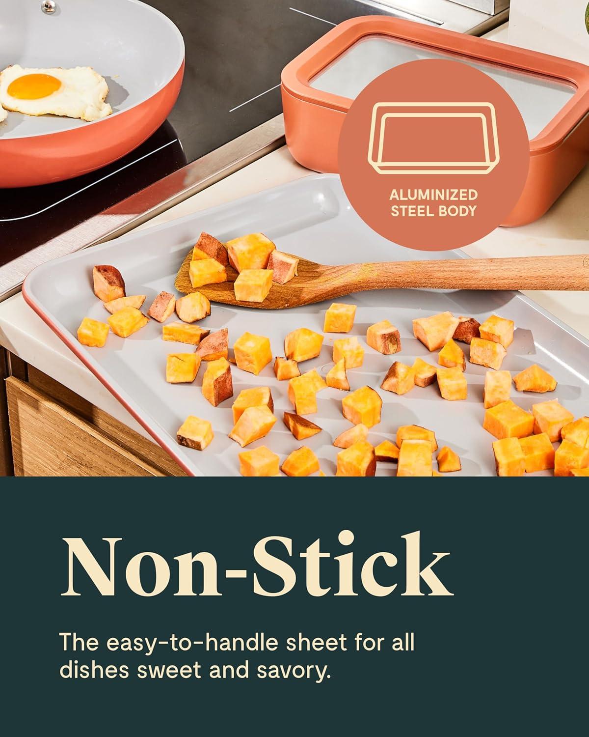 Gray Aluminum Non-Stick Medium Cookie Sheet