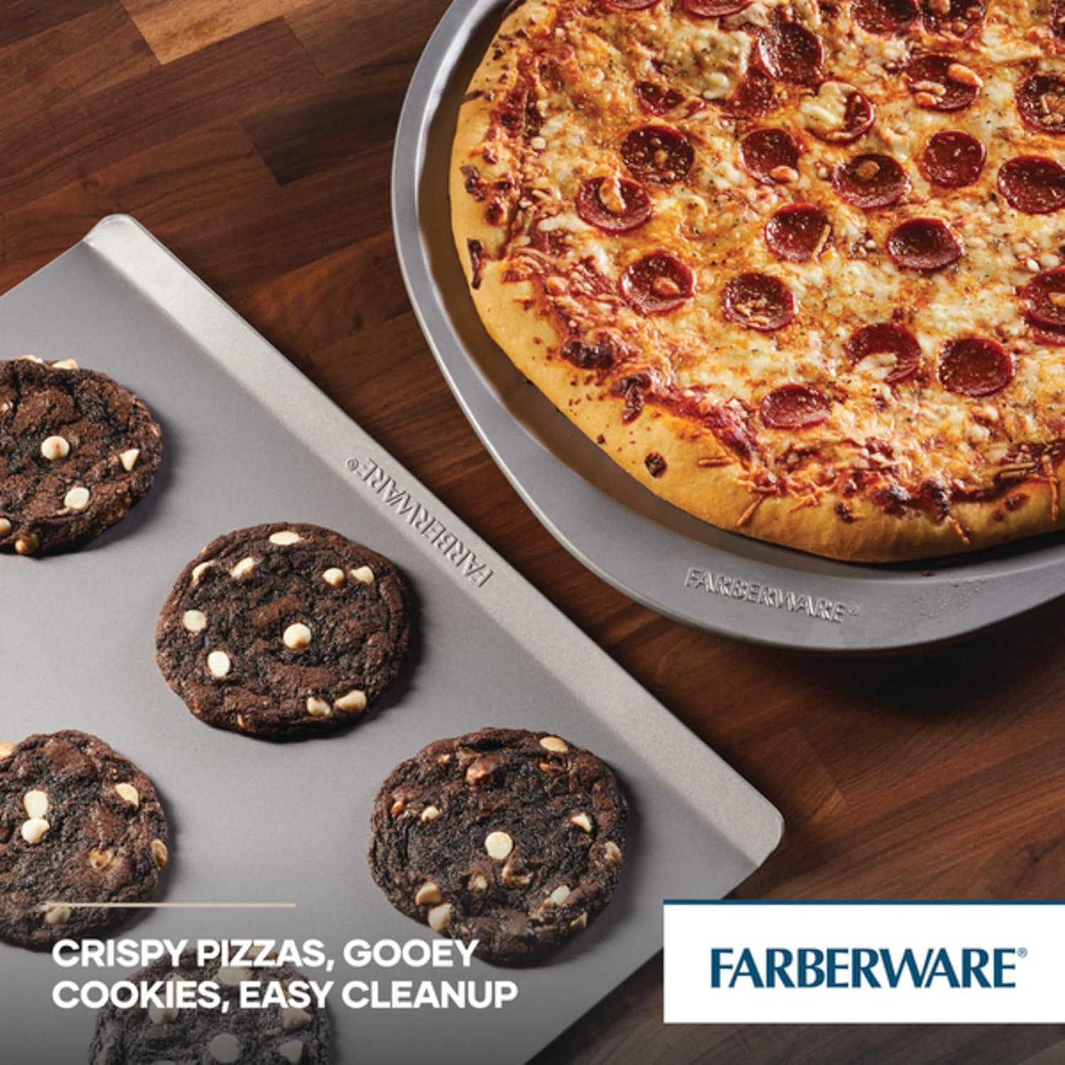 Farberware Insulated 2pc Bakeware Set: 14"x16" Nonstick Cookie Sheets, Aluminized Steel, Baking Sheet & Crisper Pan